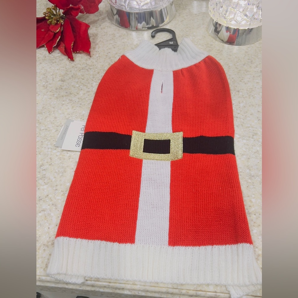 Santa Claus Pet Sweater - Red and White